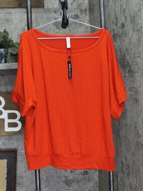 24/7 Comfort Apparel Orange 24Seven Comfort Apparel Round Neck Knit Sz XL